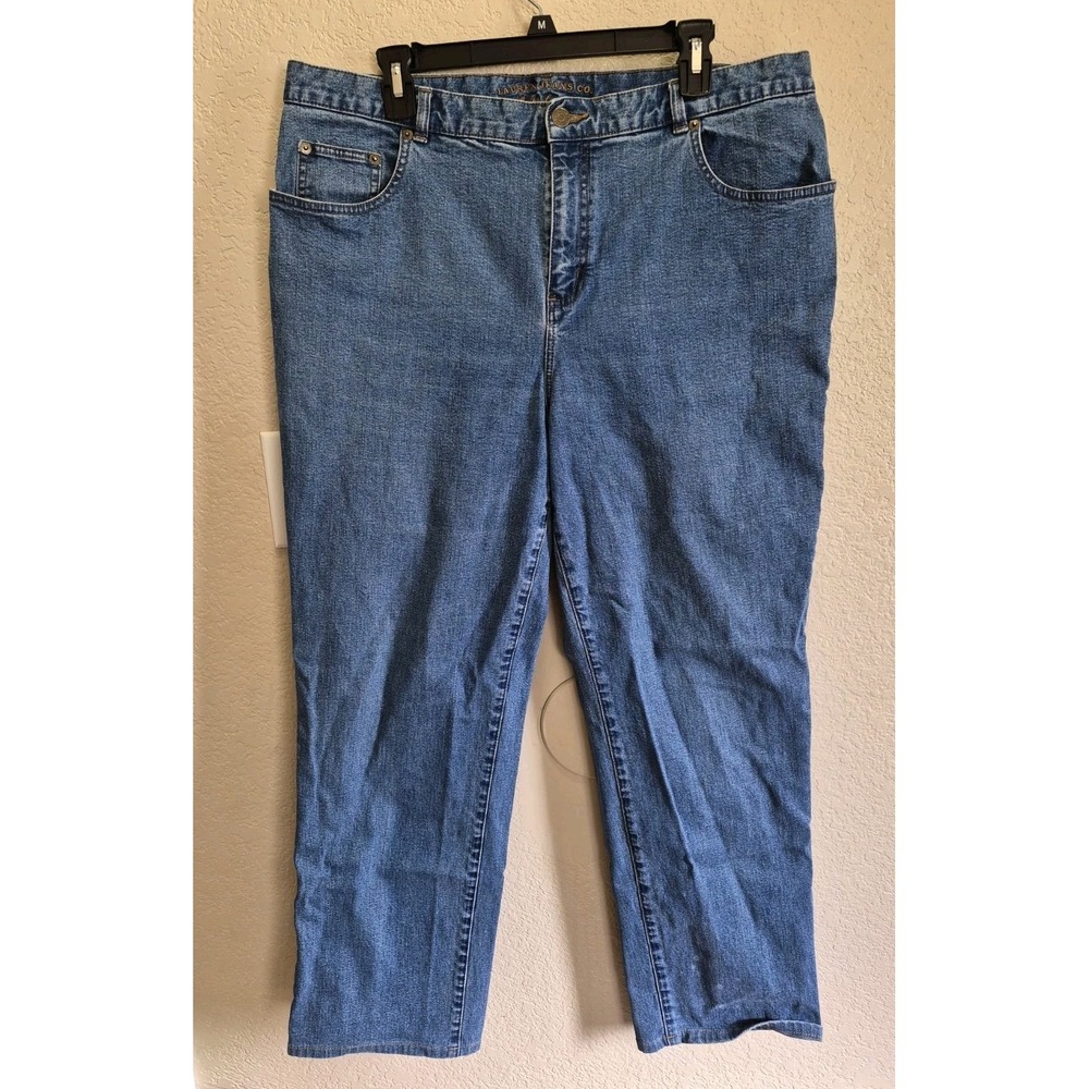 Lauren Jeans Co. Ralph Lauren Womens Blue Jeans Women's 16 Straight Leg Stretch